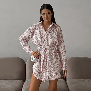 Crepe Cotton Leopard-print Shirt