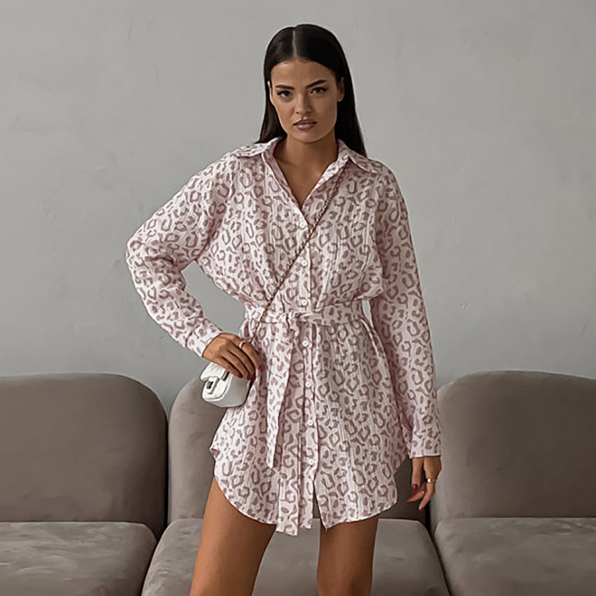 Crepe Cotton Leopard-print Shirt